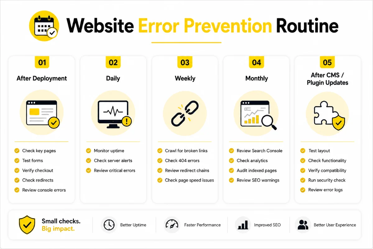 Website error prevention
